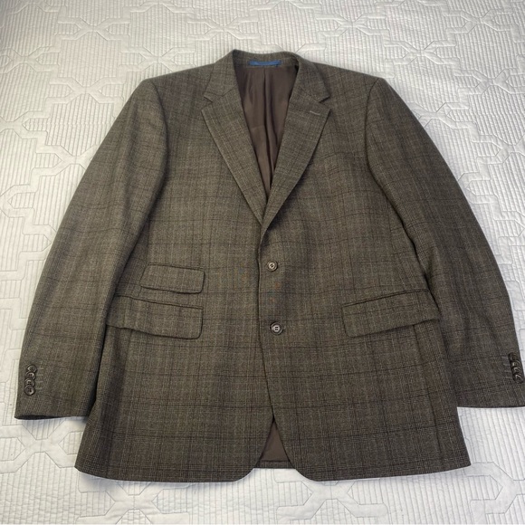 Rover & Lakes Wool Cashmere Suit Brown Plaid Jacket 46” Pants 34X32.5 AU Sz 52 - Picture 3 of 16